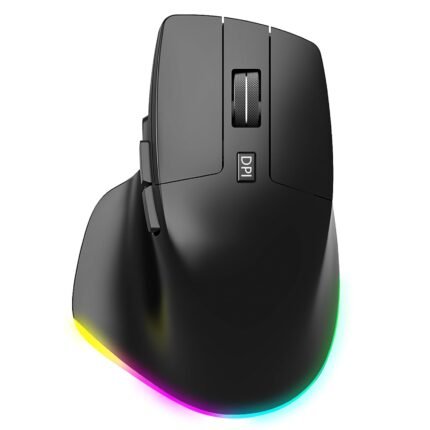 INFINVO – ماوس لاسلكي مريح بثلاثة أوضاع اتصال وإضاءة RGB